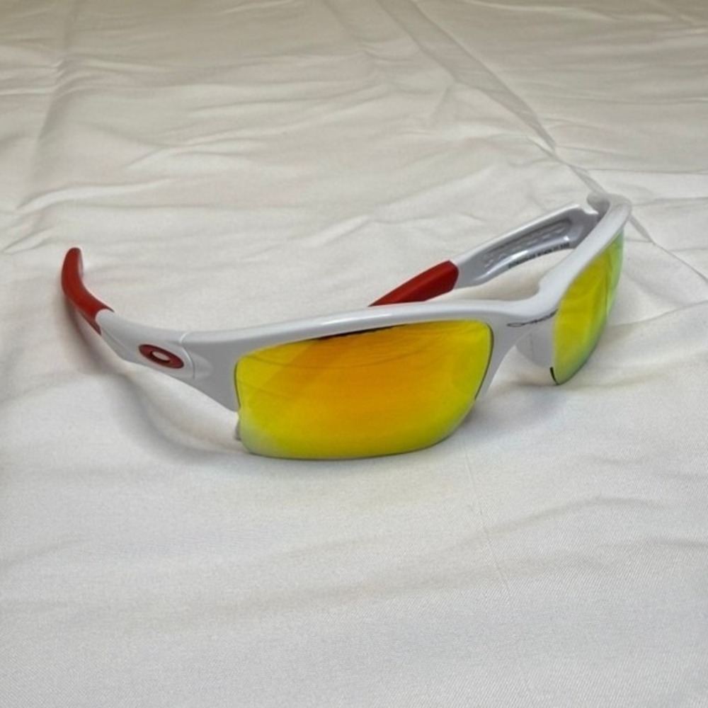 Oakley, Youth Quarter Jacket Sunglasses, White Red, Like New, MSRP $116